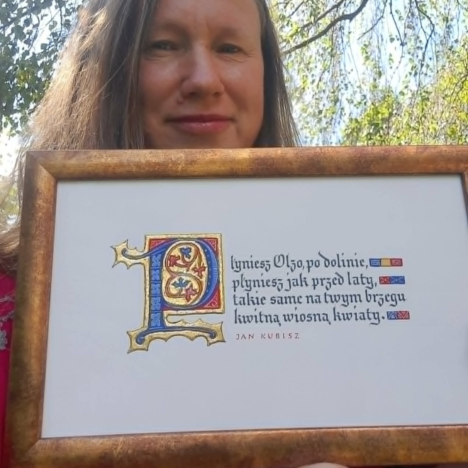 Ukázka textu se zlacenou inicálou na zakázku